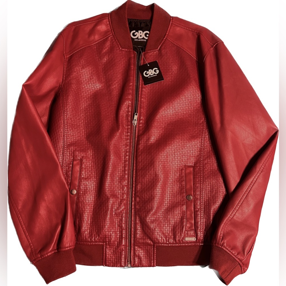 GBG Los Ángeles brand men's jacket, size Large, cherry color